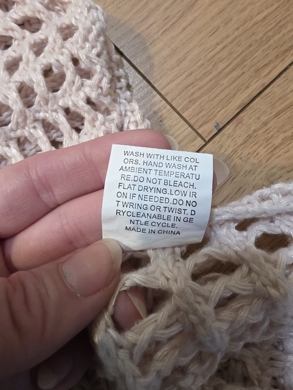 Crocheted Open Knit Bell Sleeve Shrug- L - Picture 8 of 8
